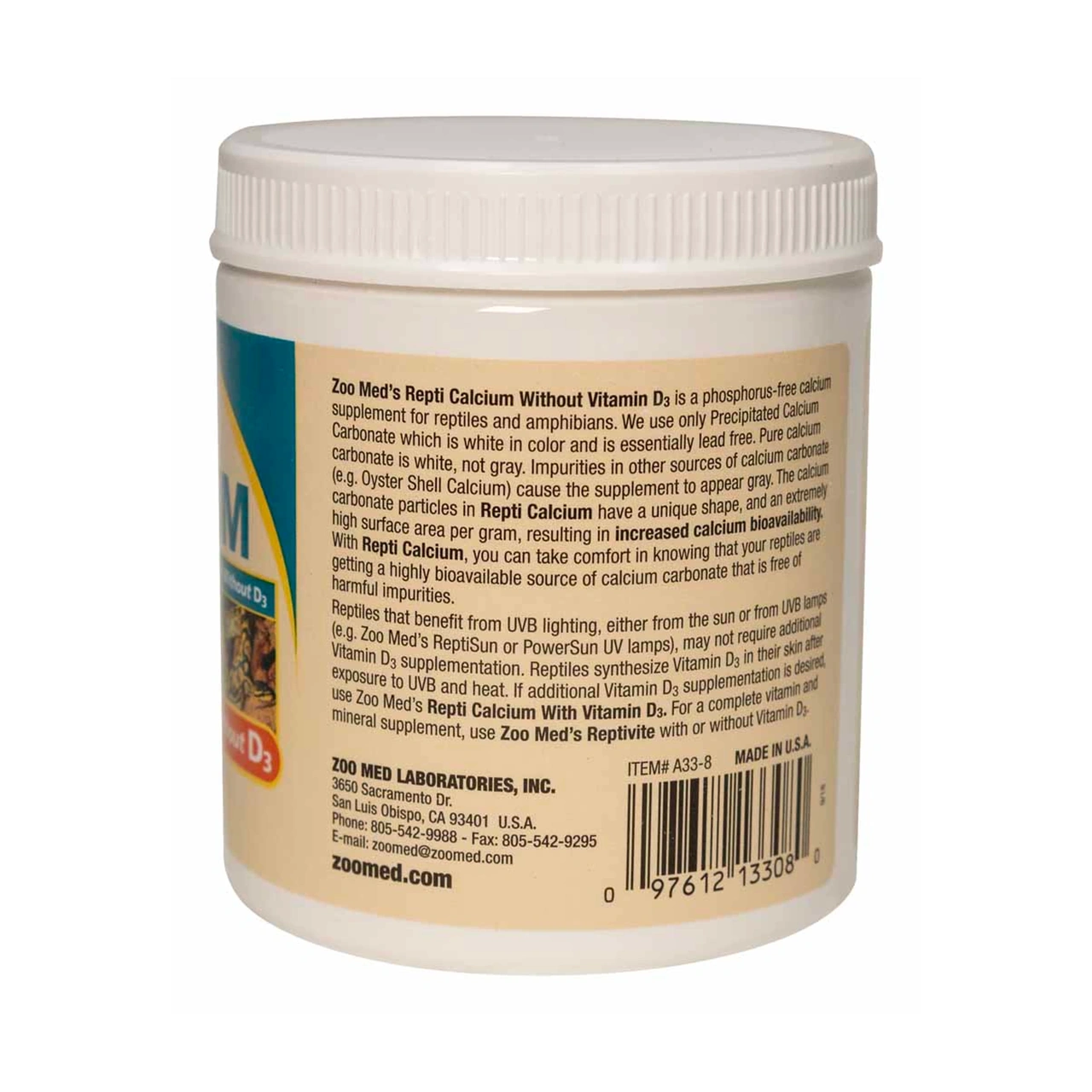 ZooMed Repti Calcium uden D3 og fosfor 227 g